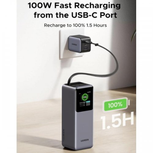 Powerbank Ugreen PB726 Nexode 20000mAh 165W (55987B) Grey купити в Україні: Київ, Львів, Хмельницький, Тернопіль, Івано-Франківськ | Низька ціна, відгуки, характеристики від TELEMART фото