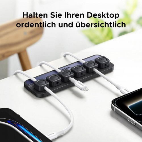 Кабельний органайзер Ugreen LP987 Magnetic Cable Organizer (45097) Black купити в Україні: Київ, Львів, Хмельницький, Тернопіль, Івано-Франківськ | Низька ціна, відгуки, характеристики від TELEMART фото