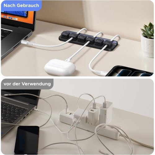 Кабельний органайзер Ugreen LP987 Magnetic Cable Organizer (45097) Black купити в Україні: Київ, Львів, Хмельницький, Тернопіль, Івано-Франківськ | Низька ціна, відгуки, характеристики від TELEMART фото