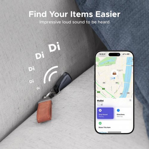 Розумний брелок для пошуку речей Ugreen CM816 FineTrack Smart Finder (45297) Black купити в Україні: Київ, Львів, Хмельницький, Тернопіль, Івано-Франківськ | Низька ціна, відгуки, характеристики від TELEMART фото