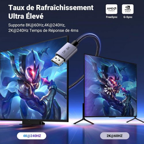 Кабель Ugreen DP120 DisplayPort to DisplayPort 1.4 8K 5m (45039) Black купити в Україні: Київ, Львів, Хмельницький, Тернопіль, Івано-Франківськ | Низька ціна, відгуки, характеристики від TELEMART фото