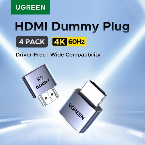 Емулятор монітора Ugreen CM775 HDMI Dummy Plug 4pcs (95994) Grey купити в Україні: Київ, Львів, Хмельницький, Тернопіль, Івано-Франківськ | Низька ціна, відгуки, характеристики від TELEMART фото