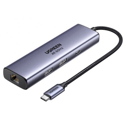 USB-хаб Ugreen CM512 USB Type-C 6 in 1 (75643) Gray купить в Украине: Киев, Днепр, Харьков, Одесса  | Низкая цена, отзывы, характеристики от TELEMART фото