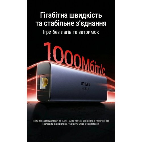 USB-хаб Ugreen CM512 USB Type-C 6 in 1 (75643) Gray купить в Украине: Киев, Днепр, Харьков, Одесса  | Низкая цена, отзывы, характеристики от TELEMART фото