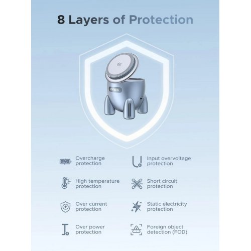 Бездротовий зарядний пристрій Ugreen W713 2 in 1 Magnetic Wireless 25W (65300) Blue купити в Україні: Київ, Львів, Хмельницький, Тернопіль, Івано-Франківськ | Низька ціна, відгуки, характеристики від TELEMART фото