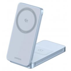 Бездротовий зарядний пристрій Ugreen W756 2 in 1 Magnetic Wireless 25W (55963) Blue