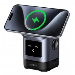 Бездротовий зарядний пристрій Ugreen W709 2 in 1 Magnetic Wireless 15W (45775) Grey