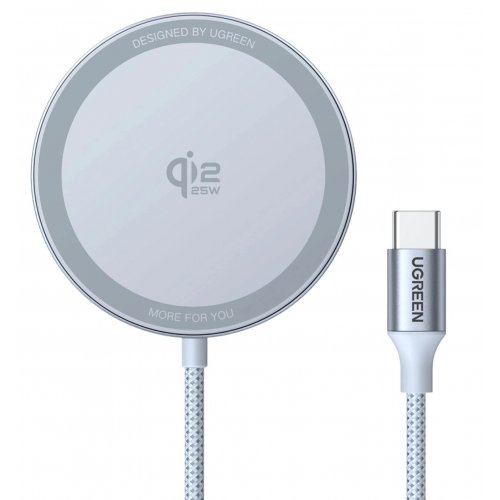 Бездротовий зарядний пристрій Ugreen W753 Magnetic Wireless 25W (55959) Blue купити в Україні: Київ, Львів, Хмельницький, Тернопіль, Івано-Франківськ | Низька ціна, відгуки, характеристики від TELEMART фото