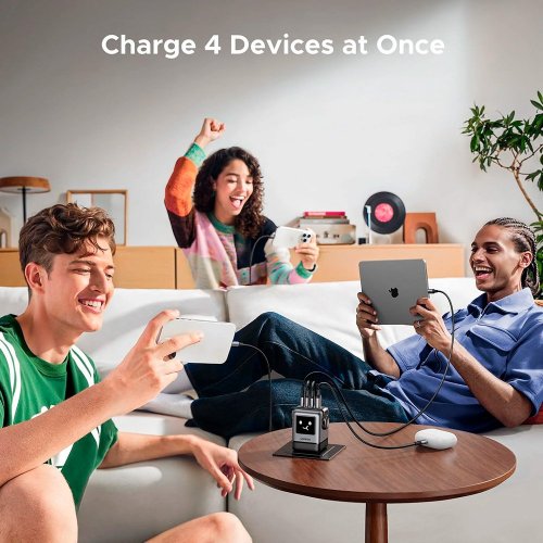 Мережевий зарядний пристрій Ugreen X688 USB + 3 x USB Type-C 100W (45515B) Grey купити в Україні: Київ, Львів, Хмельницький, Тернопіль, Івано-Франківськ | Низька ціна, відгуки, характеристики від TELEMART фото