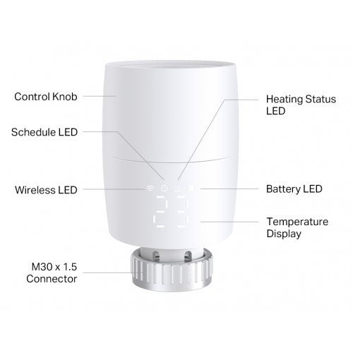 Термостатический радиаторный клапан TP-LINK Kasa Smart KE100 KE100 купить в Украине: Киев, Днепр, Харьков, Одесса  | Низкая цена, отзывы, характеристики от TELEMART фото