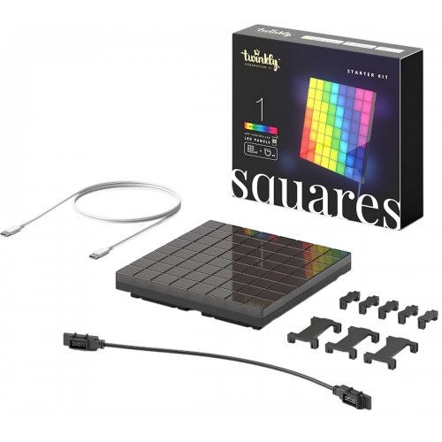 Smart LED Панель Twinkly Squares 1 Starter Panel RGB LED USB-C (TWQ064STW-01-BUSB) Black купити в Україні: Київ, Львів, Хмельницький, Тернопіль, Івано-Франківськ | Низька ціна, відгуки, характеристики від TELEMART фото