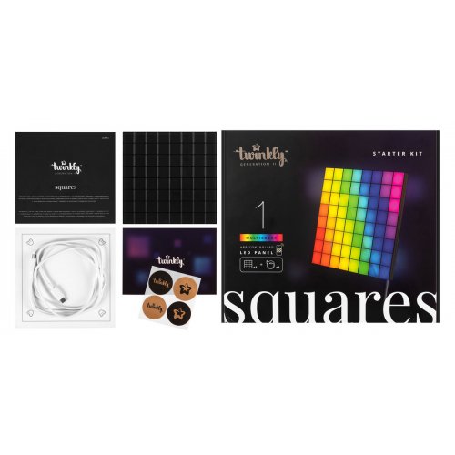 Smart LED Панель Twinkly Squares 1 Starter Panel RGB LED USB-C (TWQ064STW-01-BUSB) Black купити в Україні: Київ, Львів, Хмельницький, Тернопіль, Івано-Франківськ | Низька ціна, відгуки, характеристики від TELEMART фото