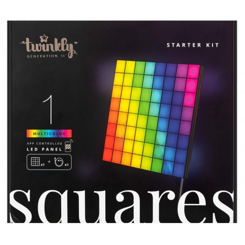 Smart LED Панель Twinkly Squares 1 Starter Panel RGB LED USB-C (TWQ064STW-01-BUSB) Black купити в Україні: Київ, Львів, Хмельницький, Тернопіль, Івано-Франківськ | Низька ціна, відгуки, характеристики від TELEMART фото