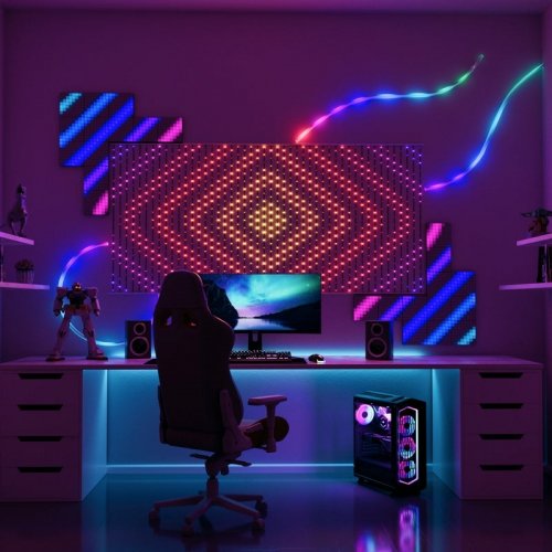 Smart LED Панель Twinkly Squares 1 Starter Panel RGB LED USB-C (TWQ064STW-01-BUSB) Black купити в Україні: Київ, Львів, Хмельницький, Тернопіль, Івано-Франківськ | Низька ціна, відгуки, характеристики від TELEMART фото