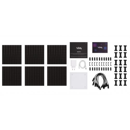 Smart LED Панель Twinkly Squares 1 + 5 RGB Gen II (TWQ064STW-07-BEU) Black купити в Україні: Київ, Львів, Хмельницький, Тернопіль, Івано-Франківськ | Низька ціна, відгуки, характеристики від TELEMART фото