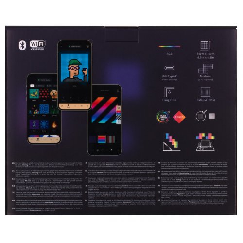 Smart LED Панель Twinkly Squares 1 + 5 RGB Gen II (TWQ064STW-07-BEU) Black купити в Україні: Київ, Львів, Хмельницький, Тернопіль, Івано-Франківськ | Низька ціна, відгуки, характеристики від TELEMART фото