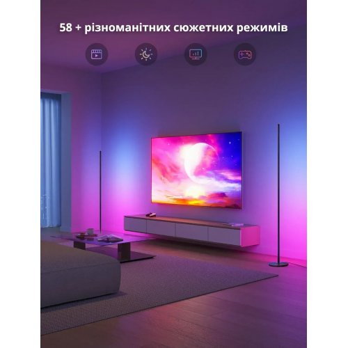 Розумний торшер Govee H8076 RGBICW Floor Lamp Lite (H8076C13) Black купити в Україні: Київ, Львів, Хмельницький, Тернопіль, Івано-Франківськ | Низька ціна, відгуки, характеристики від TELEMART фото