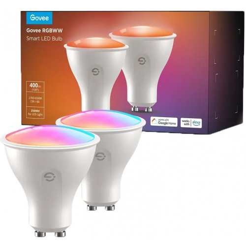 Набір ламп Govee GU10 Smart LED Bulb RGBWW WI-FI/Bluetooth (B600D3C1) White купити в Україні: Київ, Львів, Хмельницький, Тернопіль, Івано-Франківськ | Низька ціна, відгуки, характеристики від TELEMART фото