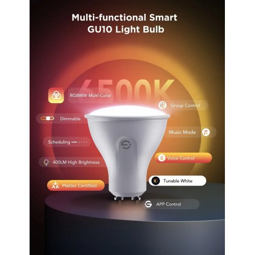 Набір ламп Govee GU10 Smart LED Bulb RGBWW WI-FI/Bluetooth (B600D3C1) White купити в Україні: Київ, Львів, Хмельницький, Тернопіль, Івано-Франківськ | Низька ціна, відгуки, характеристики від TELEMART фото