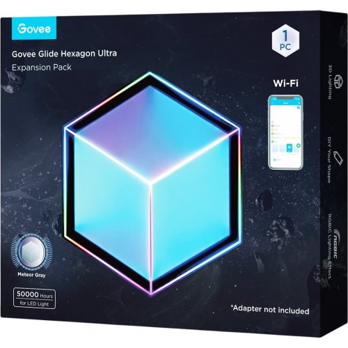 Настінний світильник Govee H106A Glide Hexagon Light Panels Ultra expansion pack (H106A007-OF-EU) купити в Україні: Київ, Львів, Хмельницький, Тернопіль, Івано-Франківськ | Низька ціна, відгуки, характеристики від TELEMART фото