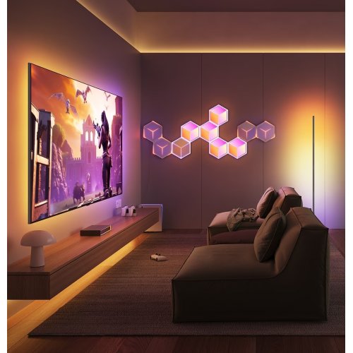 Настінний світильник Govee H106A Glide Hexagon Light Panels Ultra expansion pack (H106A007-OF-EU) купити в Україні: Київ, Львів, Хмельницький, Тернопіль, Івано-Франківськ | Низька ціна, відгуки, характеристики від TELEMART фото