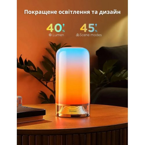 Розумна настільна лампа Govee H6022 Table Lamp 2 Aura RGBICWW (H60223D1) купити в Україні: Київ, Львів, Хмельницький, Тернопіль, Івано-Франківськ | Низька ціна, відгуки, характеристики від TELEMART фото