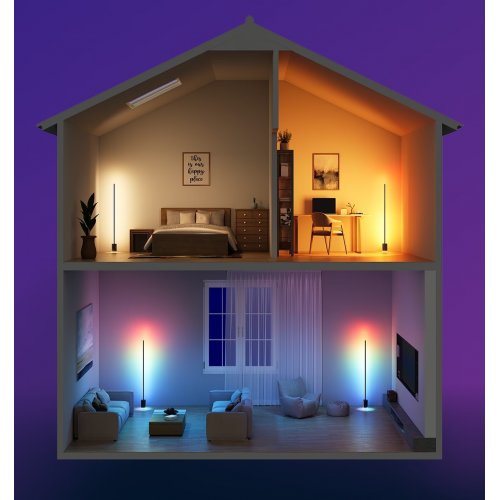 Розумний торшер Govee H607C RGBICWW Floor Lamp 2 (H607C311) Black купити в Україні: Київ, Львів, Хмельницький, Тернопіль, Івано-Франківськ | Низька ціна, відгуки, характеристики від TELEMART фото