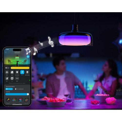 Лампа Govee H60C1 Pendant Light 1300Lm 2700K-6500K (H60C13F1) Black купити в Україні: Київ, Львів, Хмельницький, Тернопіль, Івано-Франківськ | Низька ціна, відгуки, характеристики від TELEMART фото