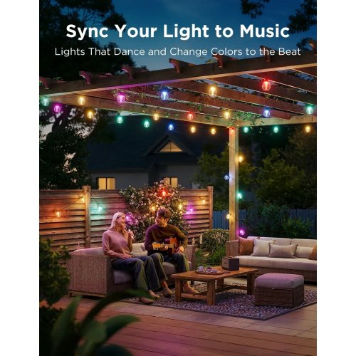 Розумна вулична LED-гірлянда Govee H7025 RGBICW Outdoor String Lights (H7025CB1) Black купити в Україні: Київ, Львів, Хмельницький, Тернопіль, Івано-Франківськ | Низька ціна, відгуки, характеристики від TELEMART фото