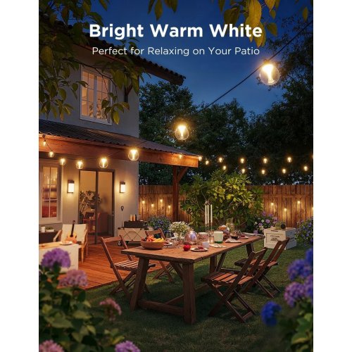 Розумна вулична LED-гірлянда Govee H7025 RGBICW Outdoor String Lights (H7025CB1) Black купити в Україні: Київ, Львів, Хмельницький, Тернопіль, Івано-Франківськ | Низька ціна, відгуки, характеристики від TELEMART фото