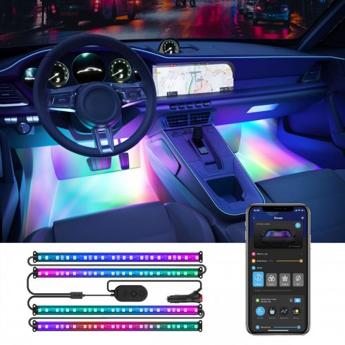 Набір розумного підсвічування для автомобіля Govee H7090 RGBIC Interior Car Lights (H70900D2) купити в Україні: Київ, Львів, Хмельницький, Тернопіль, Івано-Франківськ | Низька ціна, відгуки, характеристики від TELEMART фото