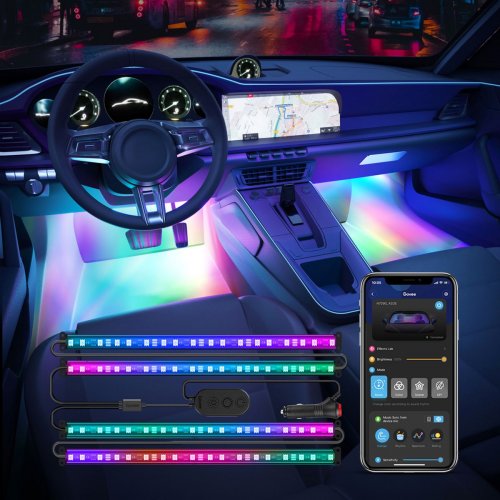 Набір розумного підсвічування для автомобіля Govee H7090 RGBIC Interior Car Lights (H70900D2) купити в Україні: Київ, Львів, Хмельницький, Тернопіль, Івано-Франківськ | Низька ціна, відгуки, характеристики від TELEMART фото