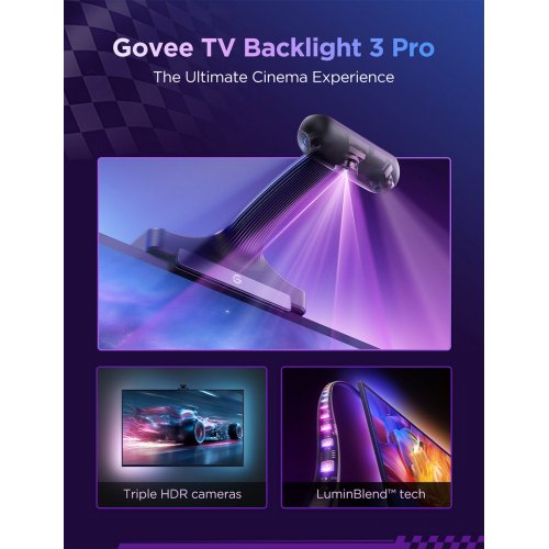 Набір адаптивного підсвічування Govee H66A1 Backlight 3 Pro (R2A81C11) купити в Україні: Київ, Львів, Хмельницький, Тернопіль, Івано-Франківськ | Низька ціна, відгуки, характеристики від TELEMART фото