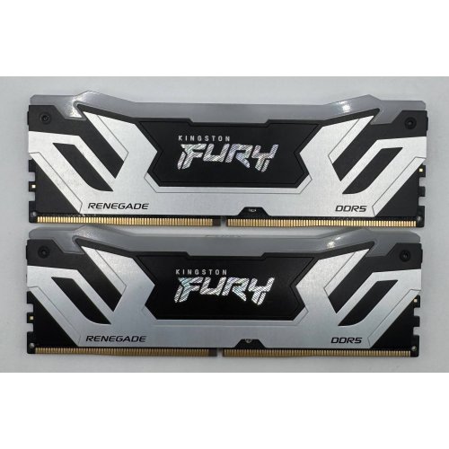 Озп Kingston CUDIMM DDR5 48GB (2x24GB) 8400Mhz FURY Renegade Silver/Black RGB (KF584CU40RSAK2-48) (Відновлено продавцем, 872785) купити в Україні: Київ, Львів, Хмельницький, Тернопіль, Івано-Франківськ | Перевірка сумісності, низька ціна, відгуки, характеристики від TELEMART фото