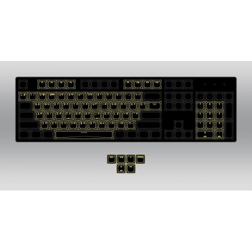 Комплект кейкапів HATOR Set of PBT Keycaps A-Part OMA Profile US/UA (HTS500) Black купити в Україні: Київ, Львів, Хмельницький, Тернопіль, Івано-Франківськ | Низька ціна, відгуки, характеристики від TELEMART фото