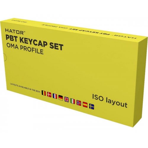 Комплект кейкапів HATOR Set of PBT Keycaps OMA Profile UK/EU (HTS502) Black купити в Україні: Київ, Львів, Хмельницький, Тернопіль, Івано-Франківськ | Низька ціна, відгуки, характеристики від TELEMART фото