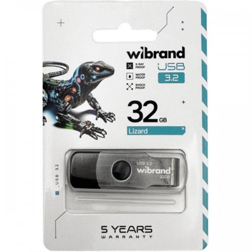 Накопитель Wibrand Lizard 32GB USB 3.2 Gen 1 (WI3.2/LI32P9B) Black купить в Украине: Киев, Днепр, Харьков, Одесса  | Низкая цена, отзывы, характеристики от TELEMART фото