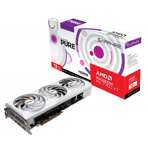 Видеокарта Sapphire Radeon RX 7700 XT Pure 12288MB (11335-03-20G) (Восстановлено продавцом, 873016) купить в Украине: Киев, Днепр, Харьков, Одесса  | Проверка совместимости, низкая цена, отзывы, характеристики от TELEMART фото