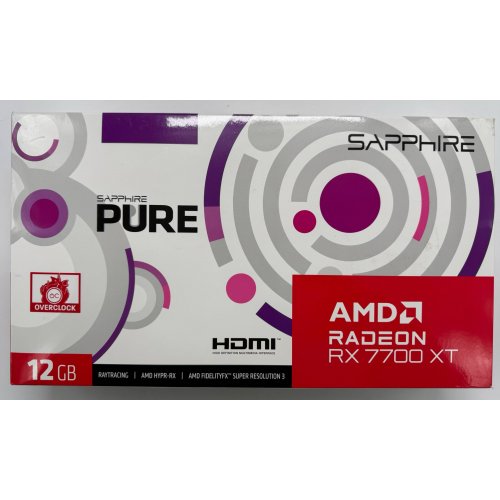 Видеокарта Sapphire Radeon RX 7700 XT Pure 12288MB (11335-03-20G) (Восстановлено продавцом, 873016) купить в Украине: Киев, Днепр, Харьков, Одесса  | Проверка совместимости, низкая цена, отзывы, характеристики от TELEMART фото