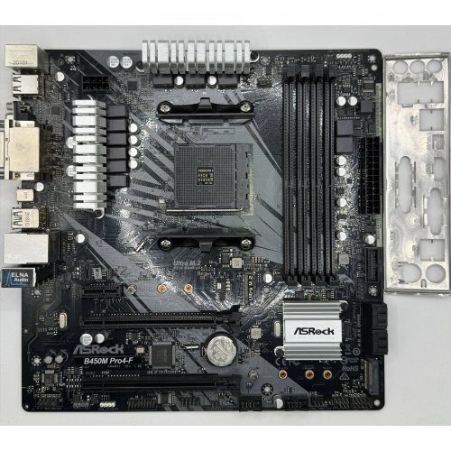 Материнская плата AsRock B450M Pro4-F (sAM4, AMD B450) (Восстановлено продавцом, 873022) купить в Украине: Киев, Днепр, Харьков, Одесса  | Проверка совместимости, низкая цена, отзывы, характеристики от TELEMART фото