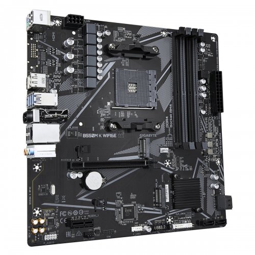 Материнська плата Gigabyte B550M K WIFI6E (sAM4, AMD B550) купити в Україні: Київ, Львів, Хмельницький, Тернопіль, Івано-Франківськ | Перевірка сумісності, низька ціна, відгуки, характеристики від TELEMART фото