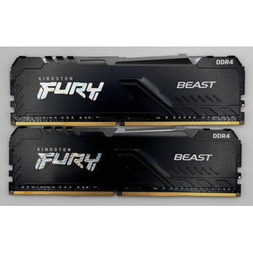 Озу Kingston DDR4 16GB (2x8GB) 3200Mhz FURY Beast RGB Black (KF432C16BBAK2/16) (Восстановлено продавцом, 873174) купить в Украине: Киев, Днепр, Харьков, Одесса  | Проверка совместимости, низкая цена, отзывы, характеристики от TELEMART фото