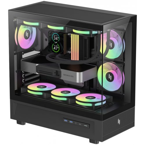 Корпус GAMEMAX NEX C51 Tempered Glass без БЖ Black купити в Україні: Київ, Львів, Хмельницький, Тернопіль, Івано-Франківськ | Перевірка сумісності, низька ціна, відгуки, характеристики від TELEMART фото