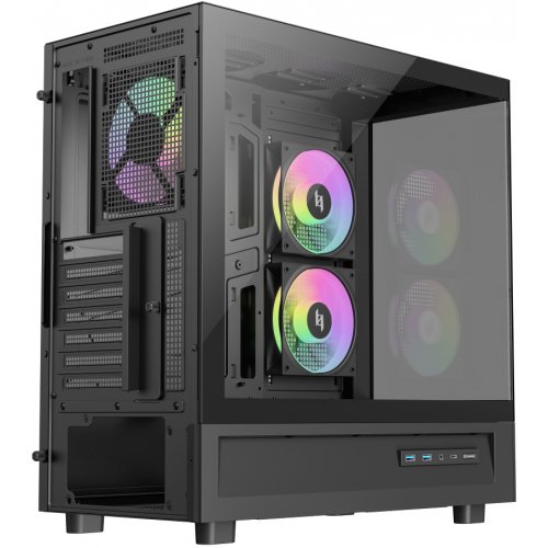 Корпус GAMEMAX NEX C51 Tempered Glass без БЖ Black купити в Україні: Київ, Львів, Хмельницький, Тернопіль, Івано-Франківськ | Перевірка сумісності, низька ціна, відгуки, характеристики від TELEMART фото