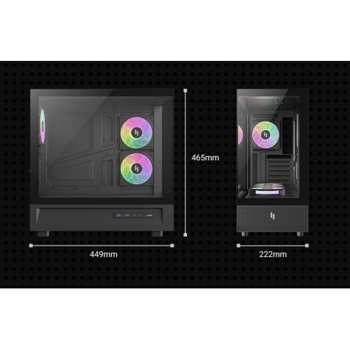 Корпус GAMEMAX NEX C51 Tempered Glass без БЖ Black купити в Україні: Київ, Львів, Хмельницький, Тернопіль, Івано-Франківськ | Перевірка сумісності, низька ціна, відгуки, характеристики від TELEMART фото