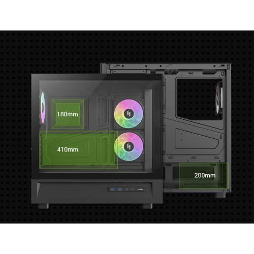 Корпус GAMEMAX NEX C51 Tempered Glass без БЖ Black купити в Україні: Київ, Львів, Хмельницький, Тернопіль, Івано-Франківськ | Перевірка сумісності, низька ціна, відгуки, характеристики від TELEMART фото