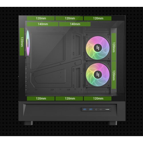Корпус GAMEMAX NEX C51 Tempered Glass без БЖ Black купити в Україні: Київ, Львів, Хмельницький, Тернопіль, Івано-Франківськ | Перевірка сумісності, низька ціна, відгуки, характеристики від TELEMART фото