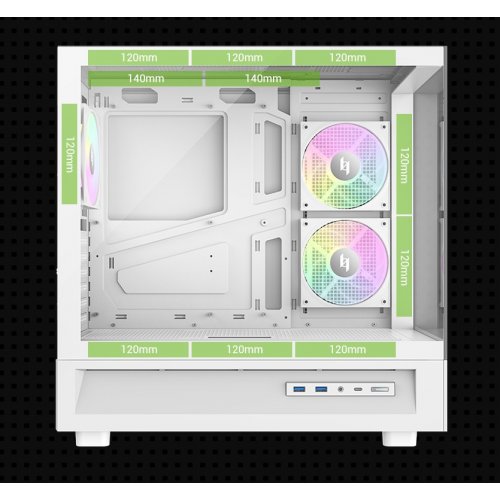 Корпус GAMEMAX NEX C51 Tempered Glass без БЖ White купити в Україні: Київ, Львів, Хмельницький, Тернопіль, Івано-Франківськ | Перевірка сумісності, низька ціна, відгуки, характеристики від TELEMART фото