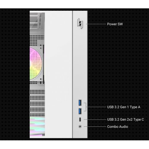 Корпус GAMEMAX NEX C33 Tempered Glass без БЖ White купити в Україні: Київ, Львів, Хмельницький, Тернопіль, Івано-Франківськ | Перевірка сумісності, низька ціна, відгуки, характеристики від TELEMART фото