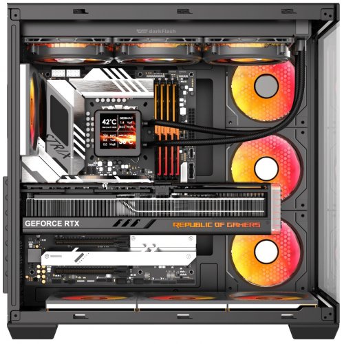 Корпус DarkFlash C280 без БП Black купить в Украине: Киев, Днепр, Харьков, Одесса  | Проверка совместимости, низкая цена, отзывы, характеристики от TELEMART фото